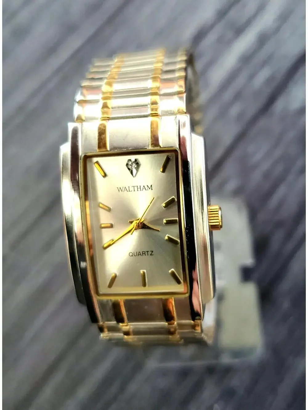 Rare Vintage Waltham Prestige‎ Diamond Mens Watch Box Papers